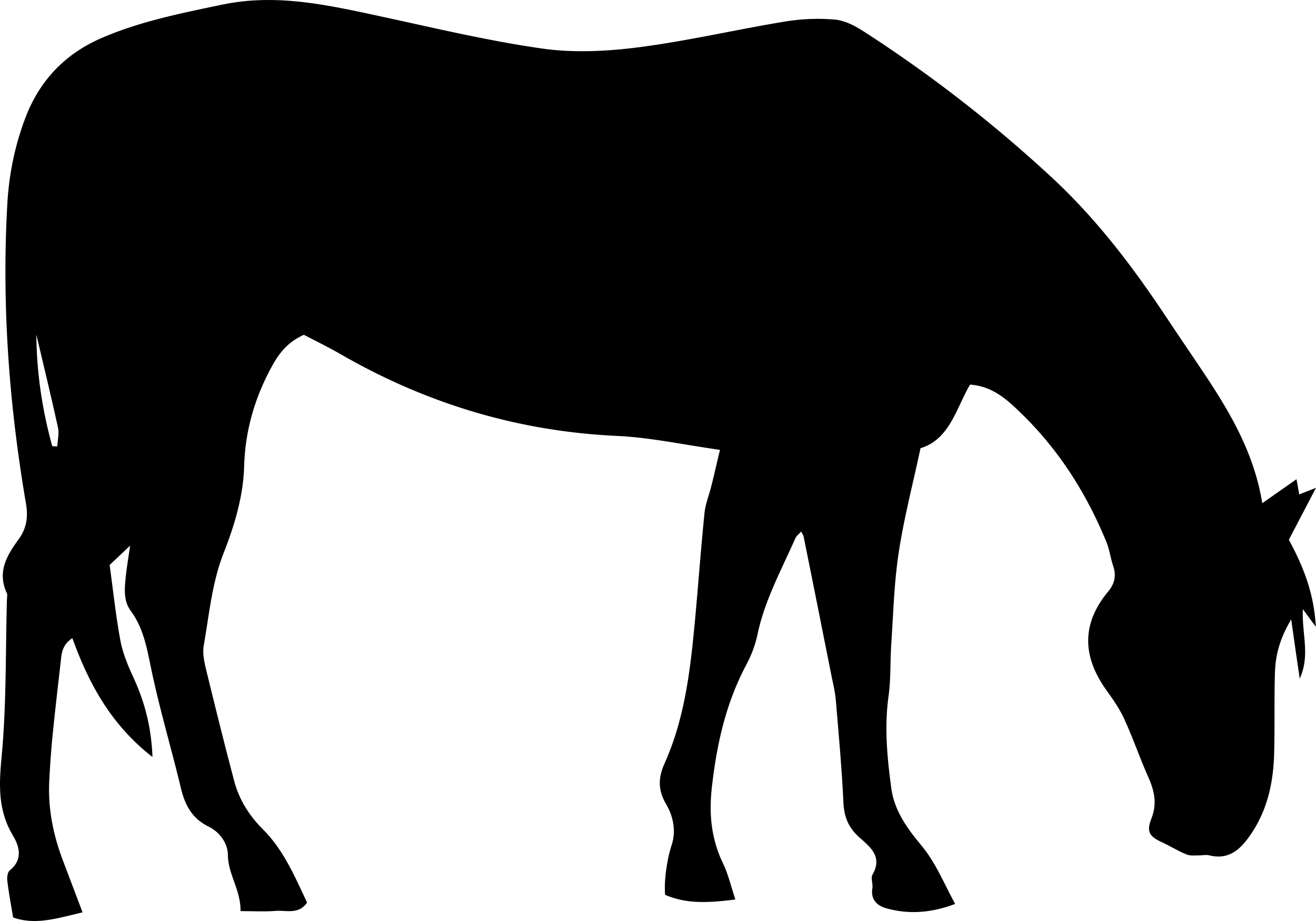 Horse Grazing Black Silhouette Sticker Svg Vector Free Vectors